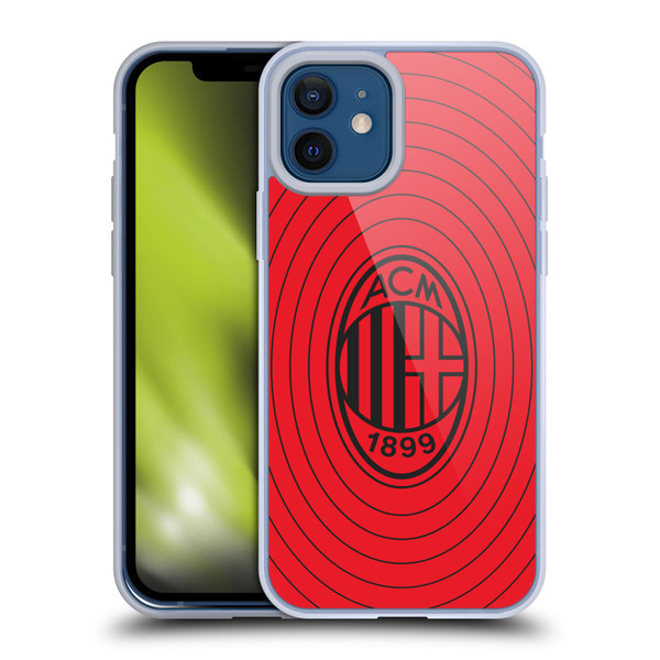 AC Milan Art Red And Black Soft Gel Case for Apple iPhone 12 / iPhone 12 Pro