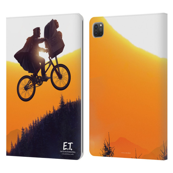 E.T. Graphics Riding Bike Sunset Leather Book Wallet Case Cover For Apple iPad Pro 11 2020 / 2021 / 2022