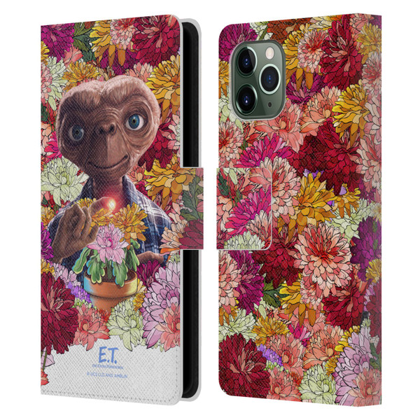E.T. Graphics Floral Leather Book Wallet Case Cover For Apple iPhone 11 Pro