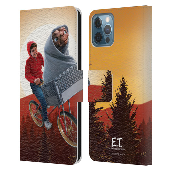 E.T. Graphics Elliot And E.T. Leather Book Wallet Case Cover For Apple iPhone 12 / iPhone 12 Pro