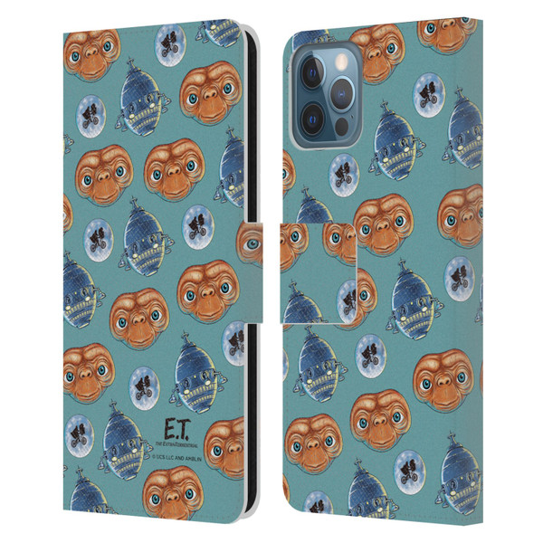 E.T. Graphics Pattern Leather Book Wallet Case Cover For Apple iPhone 12 / iPhone 12 Pro