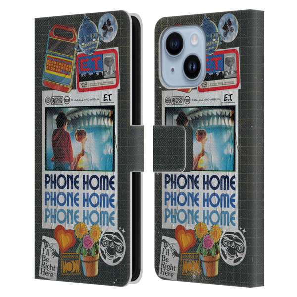E.T. Graphics Phone Home Collage Leather Book Wallet Case Cover For Apple iPhone 14 Plus