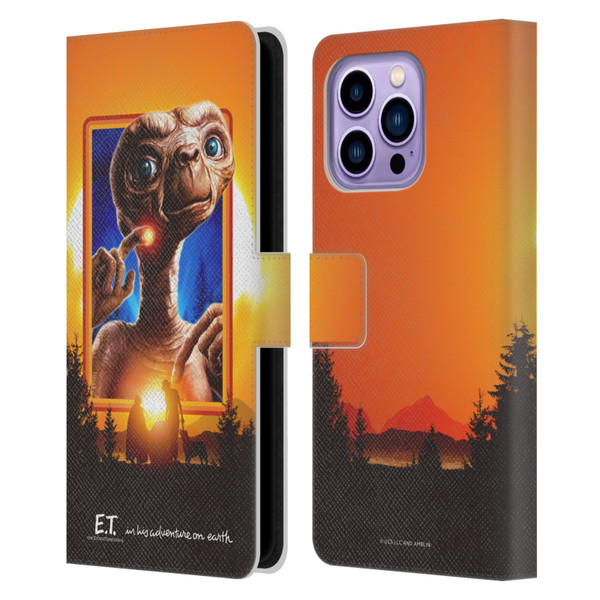 E.T. Graphics Sunset Leather Book Wallet Case Cover For Apple iPhone 14 Pro Max