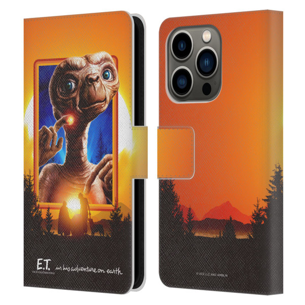 E.T. Graphics Sunset Leather Book Wallet Case Cover For Apple iPhone 14 Pro