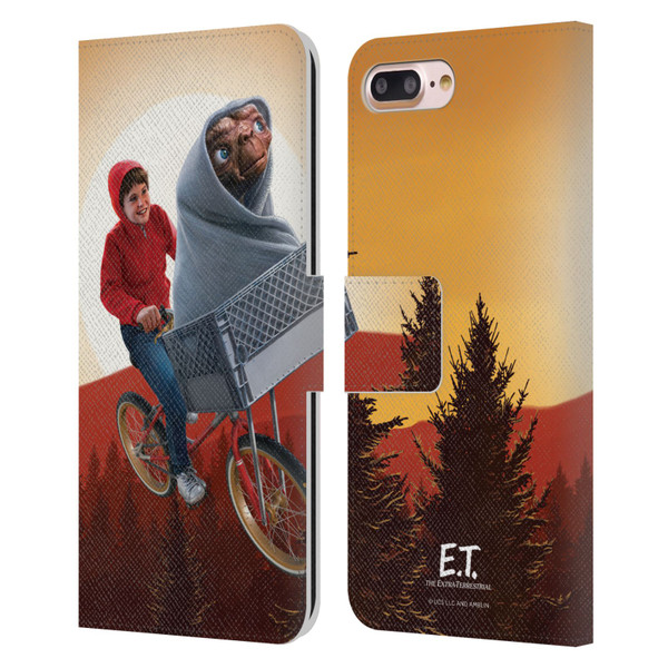 E.T. Graphics Elliot And E.T. Leather Book Wallet Case Cover For Apple iPhone 7 Plus / iPhone 8 Plus