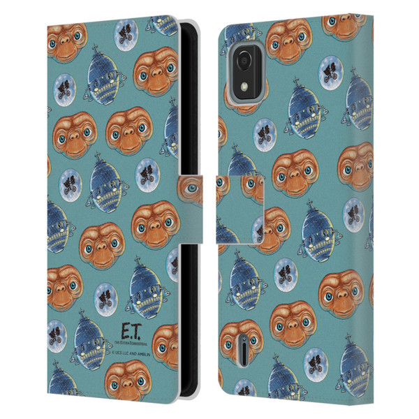 E.T. Graphics Pattern Leather Book Wallet Case Cover For Nokia C2 2nd Edition