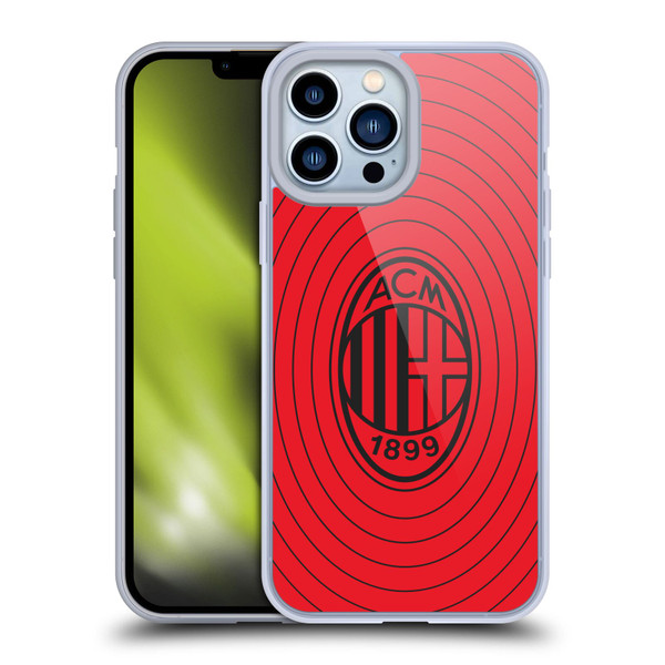 AC Milan Art Red And Black Soft Gel Case for Apple iPhone 13 Pro Max