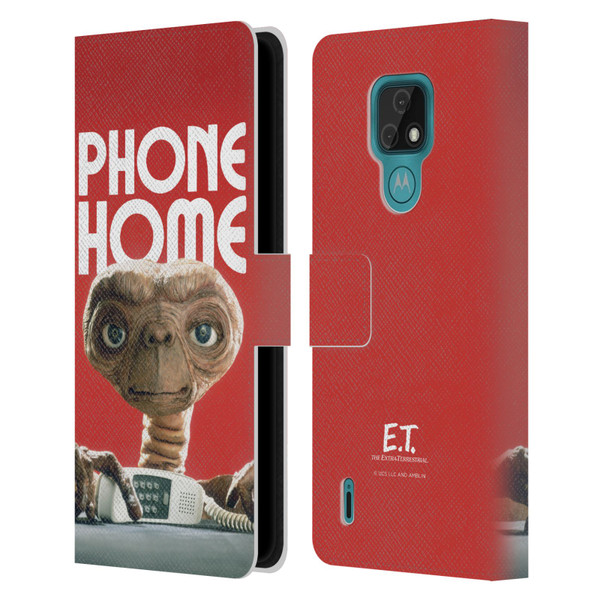 E.T. Graphics Phone Home Leather Book Wallet Case Cover For Motorola Moto E7