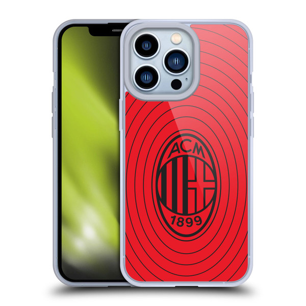 AC Milan Art Red And Black Soft Gel Case for Apple iPhone 13 Pro