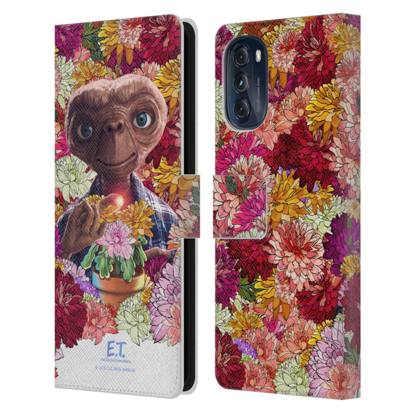 E.T. Graphics Floral Leather Book Wallet Case Cover For Motorola Moto G (2022)