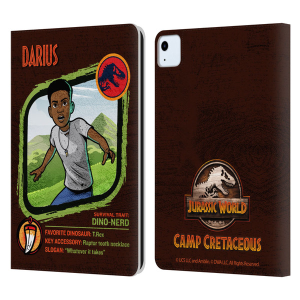 Jurassic World: Camp Cretaceous Character Art Darius Leather Book Wallet Case Cover For Apple iPad Air 2020 / 2022