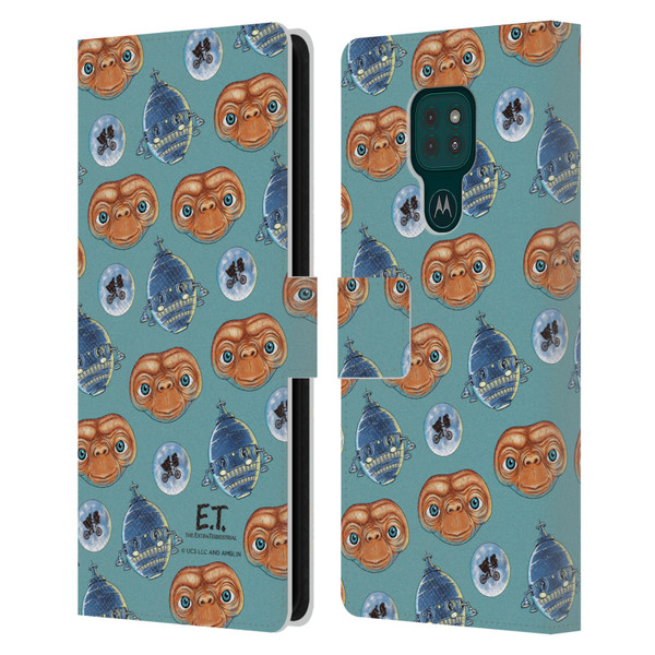 E.T. Graphics Pattern Leather Book Wallet Case Cover For Motorola Moto G9 Play