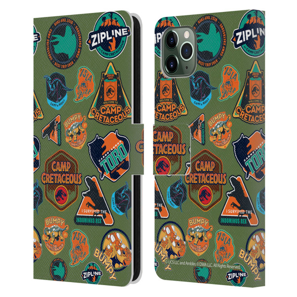 Jurassic World: Camp Cretaceous Character Art Pattern Icons Leather Book Wallet Case Cover For Apple iPhone 11 Pro Max