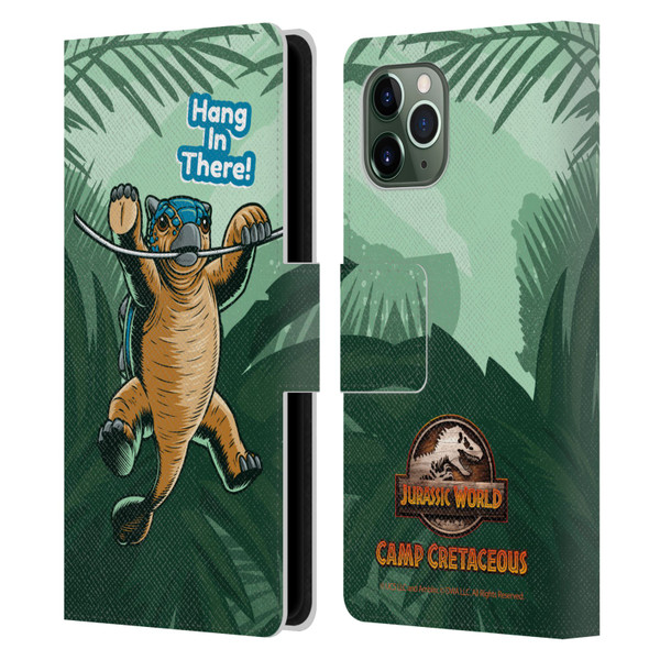 Jurassic World: Camp Cretaceous Character Art Hang In There Leather Book Wallet Case Cover For Apple iPhone 11 Pro