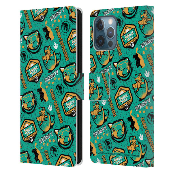 Jurassic World: Camp Cretaceous Character Art Pattern Bumpy Leather Book Wallet Case Cover For Apple iPhone 12 Pro Max