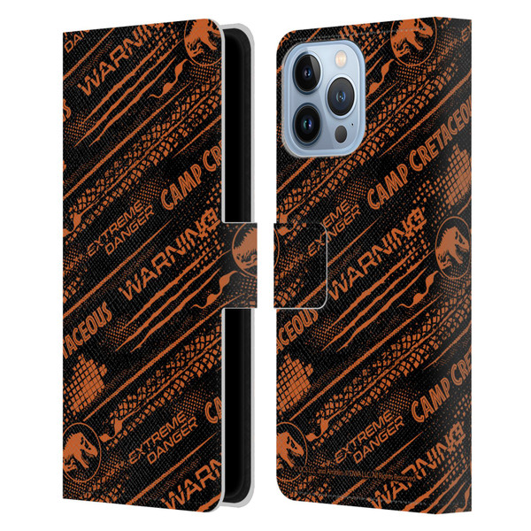 Jurassic World: Camp Cretaceous Character Art Pattern Danger Leather Book Wallet Case Cover For Apple iPhone 13 Pro Max