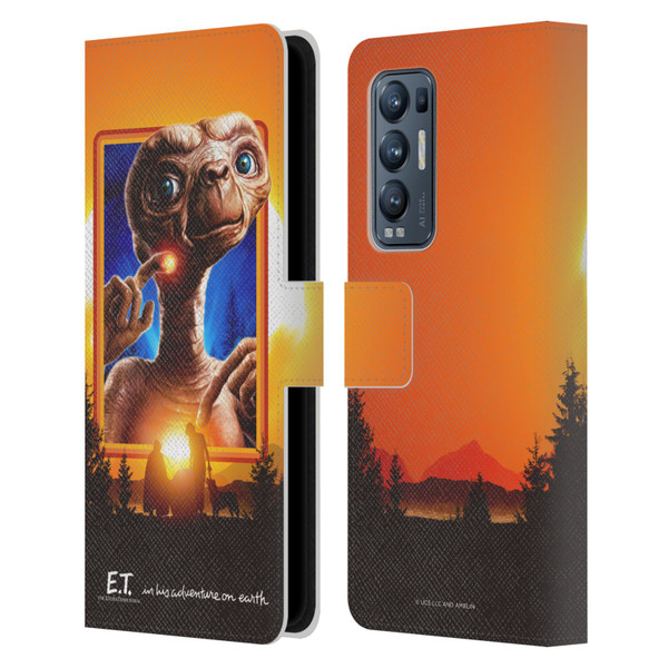 E.T. Graphics Sunset Leather Book Wallet Case Cover For OPPO Find X3 Neo / Reno5 Pro+ 5G
