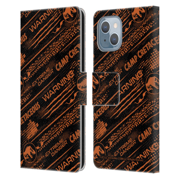 Jurassic World: Camp Cretaceous Character Art Pattern Danger Leather Book Wallet Case Cover For Apple iPhone 14