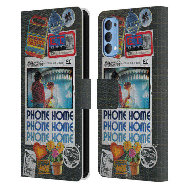E.T. Graphics Phone Home Collage Leather Book Wallet Case Cover For OPPO Reno 4 5G