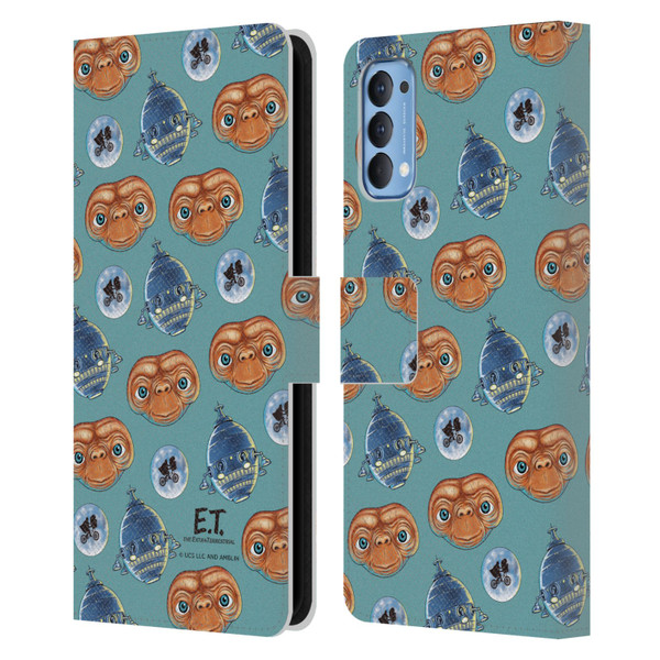 E.T. Graphics Pattern Leather Book Wallet Case Cover For OPPO Reno 4 5G