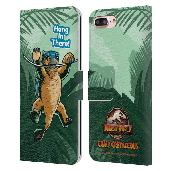 Jurassic World: Camp Cretaceous Character Art Hang In There Leather Book Wallet Case Cover For Apple iPhone 7 Plus / iPhone 8 Plus
