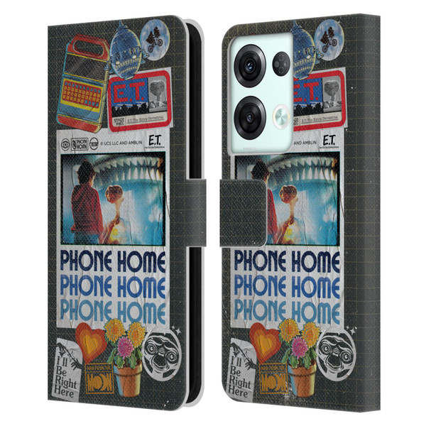 E.T. Graphics Phone Home Collage Leather Book Wallet Case Cover For OPPO Reno8 Pro