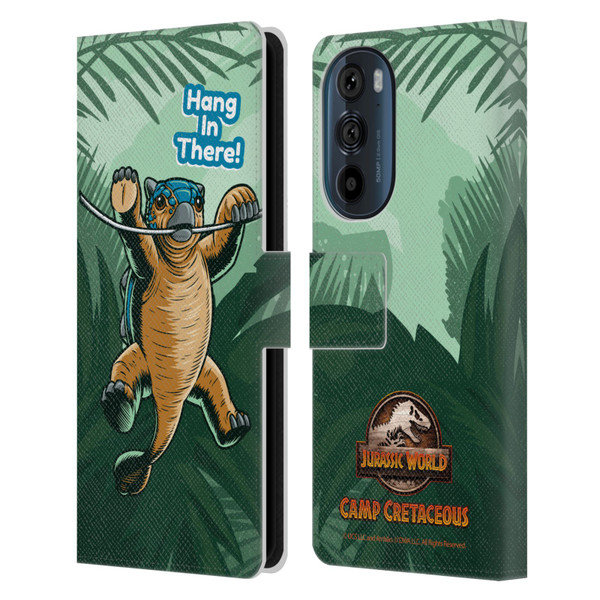 Jurassic World: Camp Cretaceous Character Art Hang In There Leather Book Wallet Case Cover For Motorola Edge 30