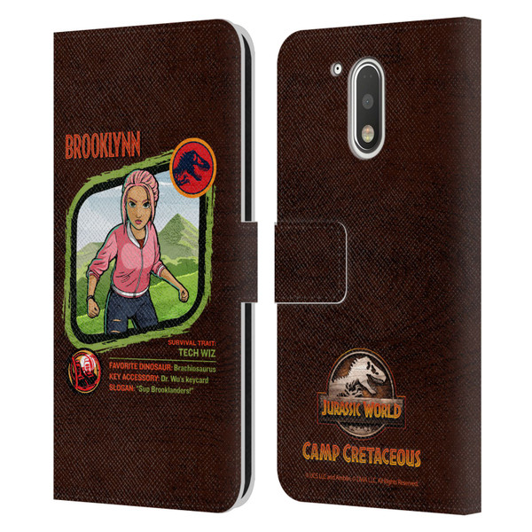 Jurassic World: Camp Cretaceous Character Art Brooklynn Leather Book Wallet Case Cover For Motorola Moto G41
