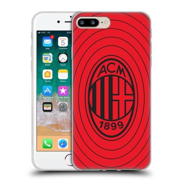AC Milan Art Red And Black Soft Gel Case for Apple iPhone 7 Plus / iPhone 8 Plus