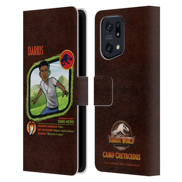Jurassic World: Camp Cretaceous Character Art Darius Leather Book Wallet Case Cover For OPPO Find X5 Pro