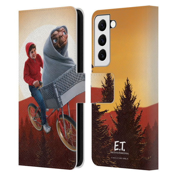E.T. Graphics Elliot And E.T. Leather Book Wallet Case Cover For Samsung Galaxy S22 5G