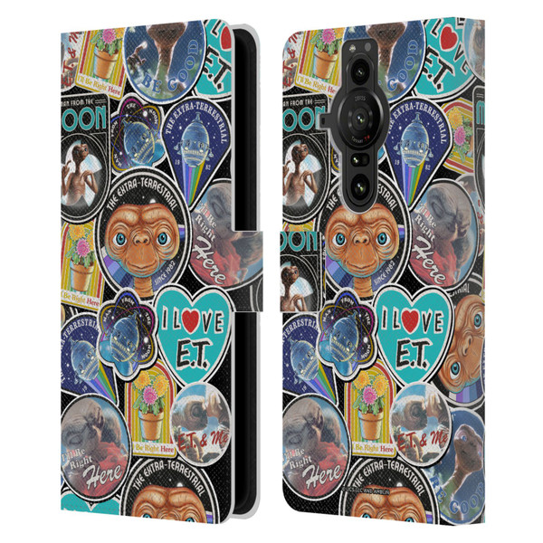 E.T. Graphics Sticker Prints Leather Book Wallet Case Cover For Sony Xperia Pro-I
