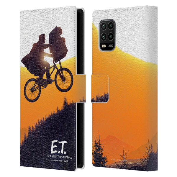 E.T. Graphics Riding Bike Sunset Leather Book Wallet Case Cover For Xiaomi Mi 10 Lite 5G