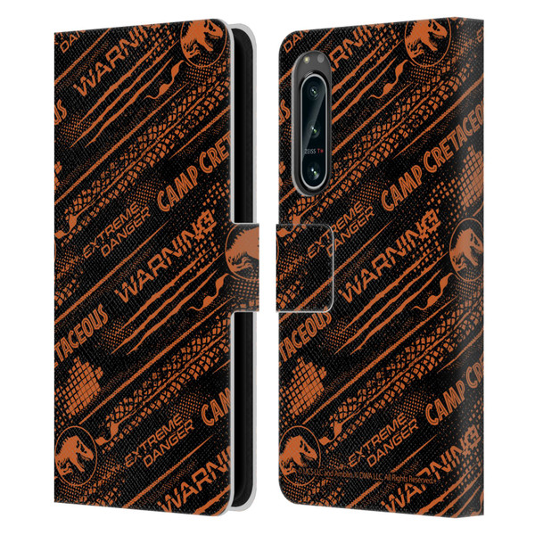 Jurassic World: Camp Cretaceous Character Art Pattern Danger Leather Book Wallet Case Cover For Sony Xperia 5 IV