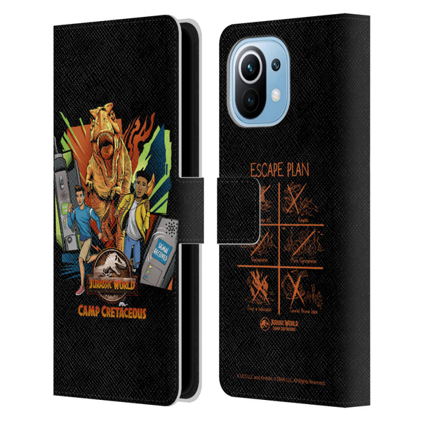 Jurassic World: Camp Cretaceous Character Art Signal Leather Book Wallet Case Cover For Xiaomi Mi 11
