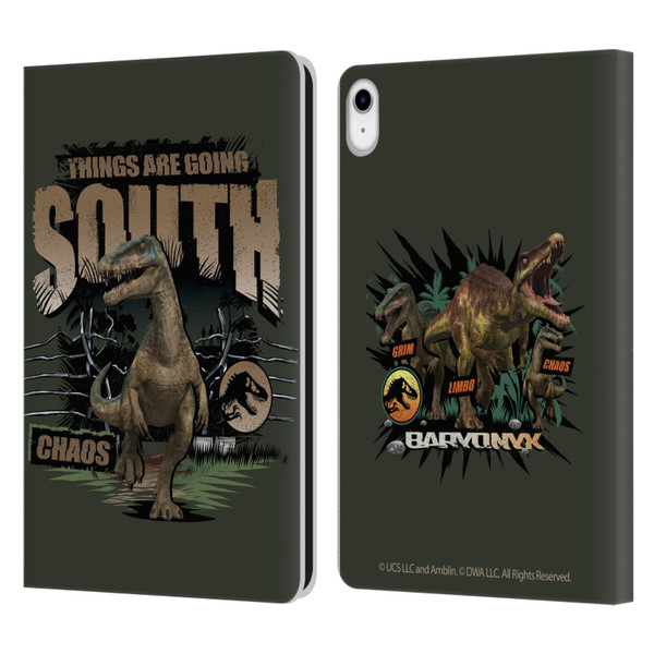 Jurassic World: Camp Cretaceous Dinosaur Graphics Things Are Going South Leather Book Wallet Case Cover For Apple iPad 10.9 (2022)