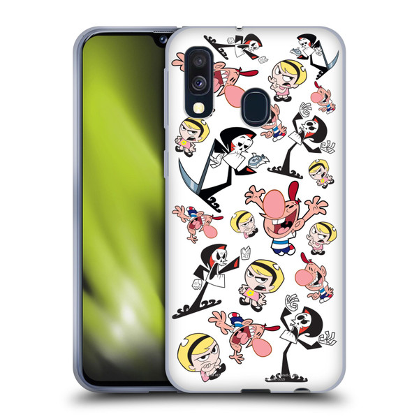 The Grim Adventures of Billy & Mandy Graphics Icons Soft Gel Case for Samsung Galaxy A40 (2019)