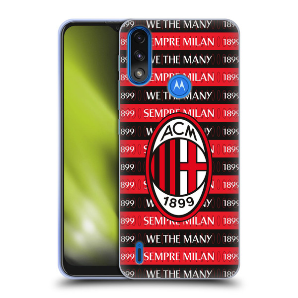 AC Milan Art Milan 1899 Soft Gel Case for Motorola Moto E7 Power / Moto E7i Power
