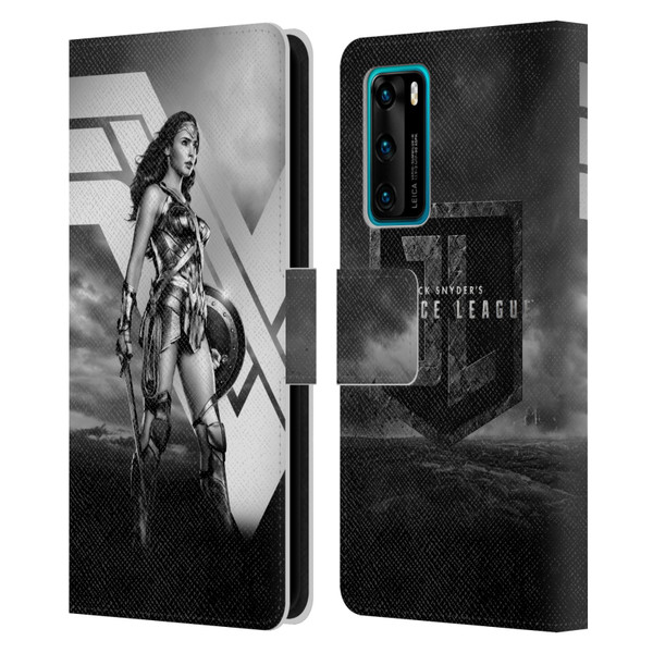 Zack Snyder's Justice League Snyder Cut Character Art Wonder Woman Leather Book Wallet Case Cover For Huawei P40 5G