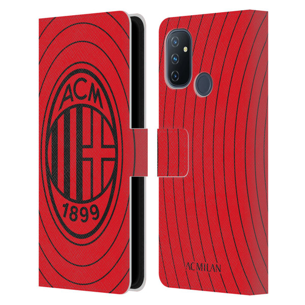 AC Milan Art Red And Black Leather Book Wallet Case Cover For OnePlus Nord N100