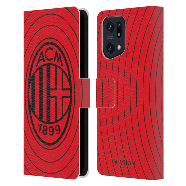 AC Milan Art Red And Black Leather Book Wallet Case Cover For OPPO Find X5