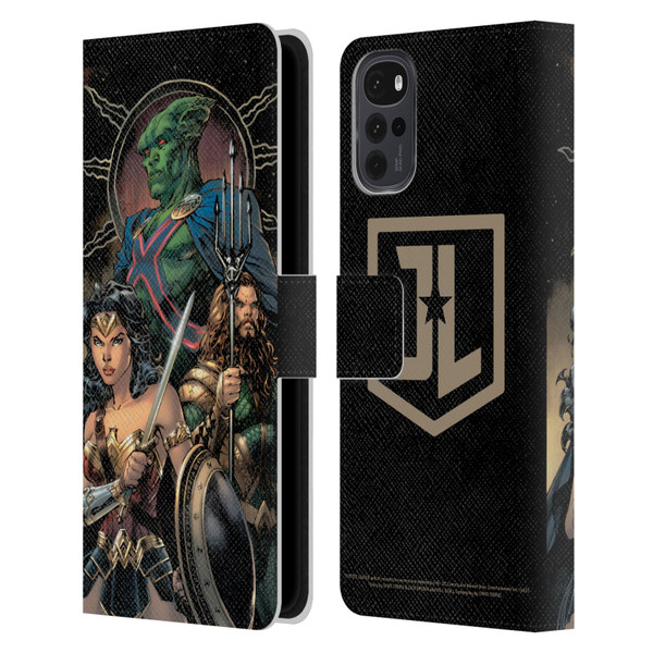 Zack Snyder's Justice League Snyder Cut Graphics Martian Manhunter Wonder Woman Leather Book Wallet Case Cover For Motorola Moto G22