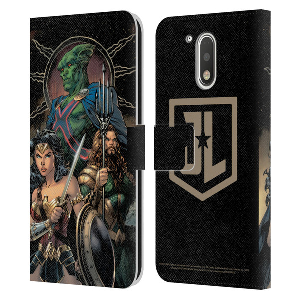 Zack Snyder's Justice League Snyder Cut Graphics Martian Manhunter Wonder Woman Leather Book Wallet Case Cover For Motorola Moto G41