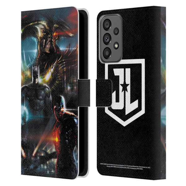 Zack Snyder's Justice League Snyder Cut Graphics Steppenwolf, Batman, Cyborg Leather Book Wallet Case Cover For Samsung Galaxy A73 5G (2022)