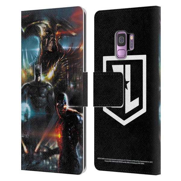 Zack Snyder's Justice League Snyder Cut Graphics Steppenwolf, Batman, Cyborg Leather Book Wallet Case Cover For Samsung Galaxy S9