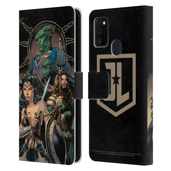 Zack Snyder's Justice League Snyder Cut Graphics Martian Manhunter Wonder Woman Leather Book Wallet Case Cover For Samsung Galaxy M30s (2019)/M21 (2020)