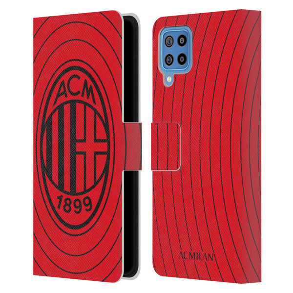 AC Milan Art Red And Black Leather Book Wallet Case Cover For Samsung Galaxy F22 (2021)