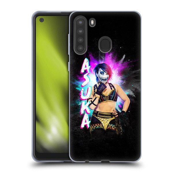 WWE Asuka Black Portrait Soft Gel Case for Samsung Galaxy A21 (2020)