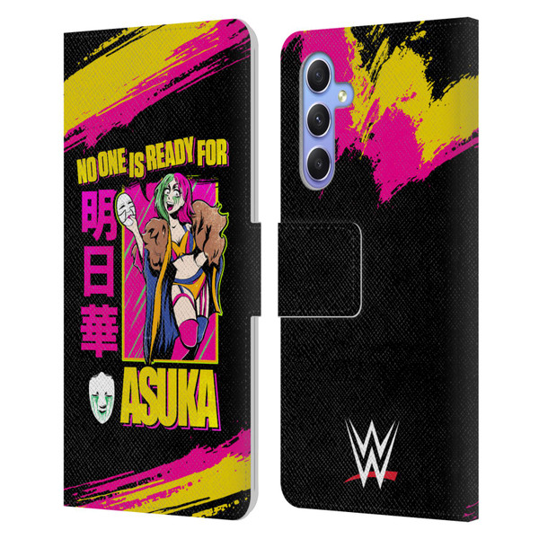 WWE Asuka No One Is Ready Leather Book Wallet Case Cover For Samsung Galaxy A34 5G