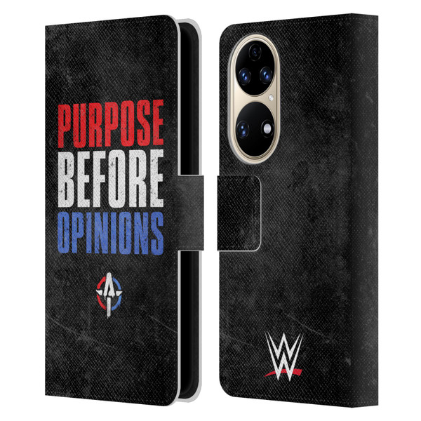 WWE Austin Theory Purpose Before Opinions Leather Book Wallet Case Cover For Huawei P50